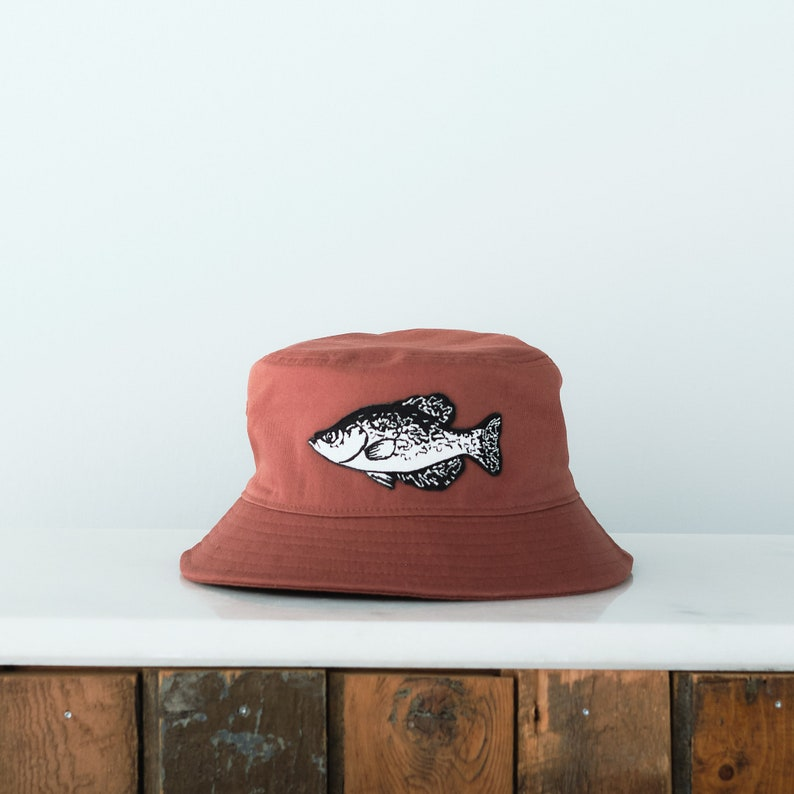 KyaVintage Crappie Patch Bucket Hat Fishing Gift for Men