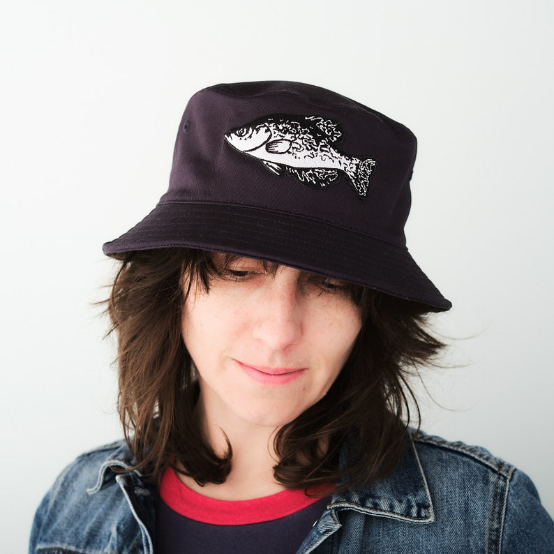 KyaVintage Crappie Patch Bucket Hat Fishing Gift for Men