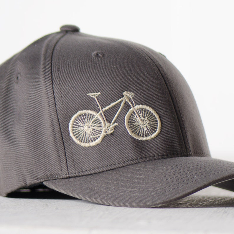 KyaVintage Mountain Bike Fitted Hat Cream on Charcoal Cap