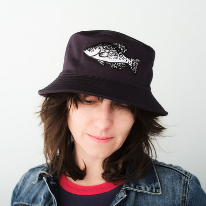 KyaVintage Crappie Patch Bucket Hat Fishing Gift for Men